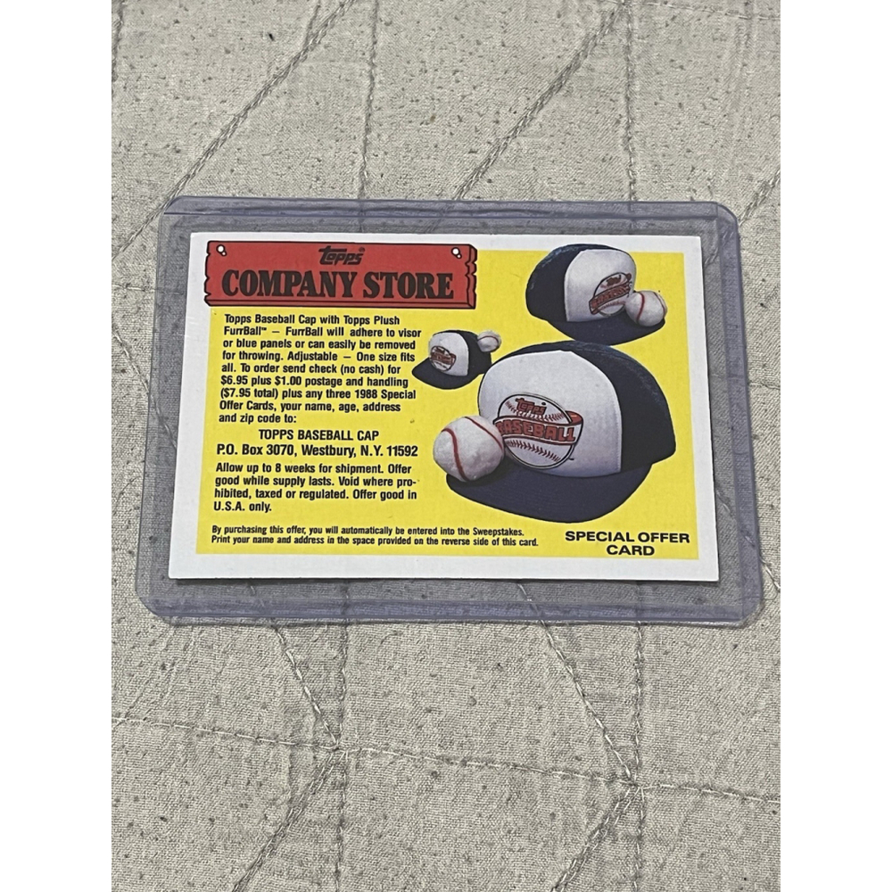 1989 Topps Company Store Cap Hat Baseball Card